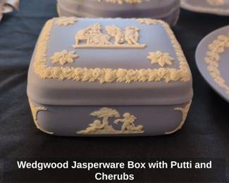 Wedgwood Jasperware Box with Putti and Cherubs second image