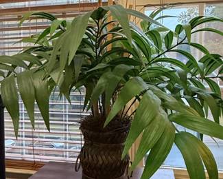 Artificial Parlor Palm Plant in Woven Basket