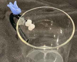 Ichendorf Milano Glass Mug with Blue Bird and Flower Accent second image
