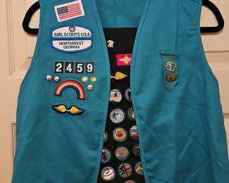 Girl Scout Vest with Patches and Insignia
