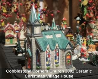 Cobblestone Corners Church Ceramic Christmas Village House second image