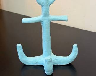 Light Blue Anchor Sculpture
