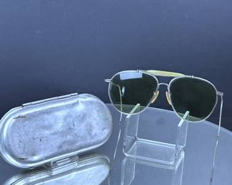 WWII Aviator Bausch & Lomb Sunglasses & Case