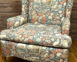Vintage French Provencial style Wing Back Chair by Central of High Point, North Carolina