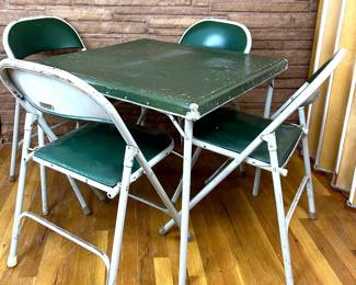 Early 1950s Card Game Table & Matching Chairs set by Samsonite