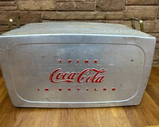 Vintage Aluminum Coca Cola Bottle Cooler 