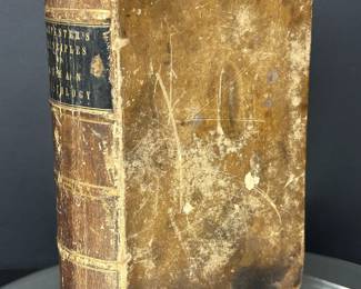 Antique leatherbound book,  Carpenter's Principles of Human Physiology, 1853 