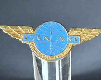 Vintage PAN AM JUNIOR CLIPPER PILOT Winged Badge