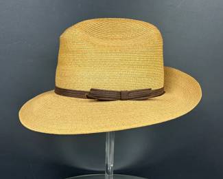 Vintage 1950s men's fadora straw hat