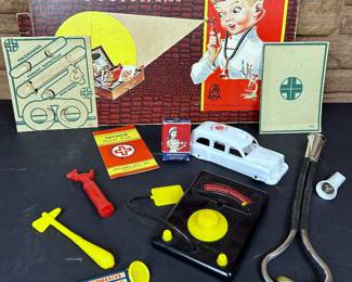 Vintage 1950s Junior Doctor Kit Playset Toy
