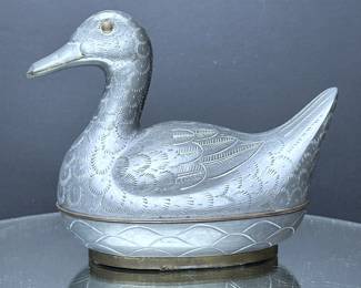 Vintage Pewter Duck made in Hong Kong