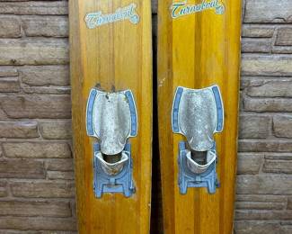 Vintage wooden trick water skis