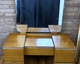 Vintage Late 1940s Moderne Vanity Table by Huntley 