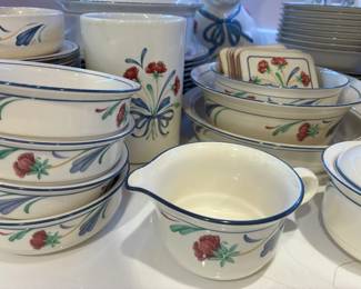 Lenox Poppies on Blue dishes and serving pieces