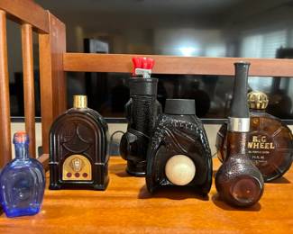 Avon perfume bottle collection in various shapes