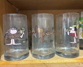 Vintage B.C. character glasses, 1981 Arby's