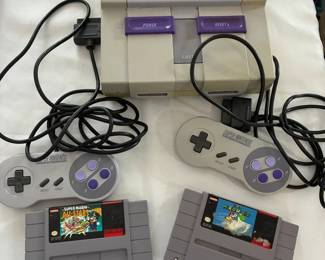 Vintage Super NES with Mario Games