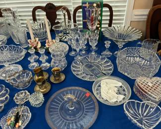Selection of crystal and glassware