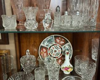 Large selection of crystal and glassware