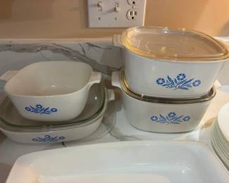 Vintage Blue Cornflower Corningware baking dishes