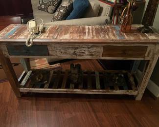 Distressed Wood Console zyable