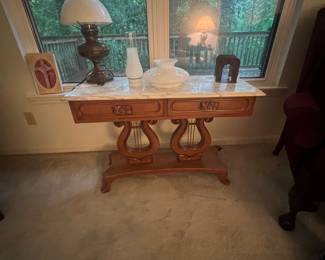 Lyre Base Marble Top