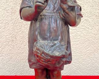 Large Bronze Girl Sculpture 