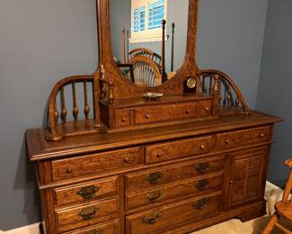 Oak Dresser W/ Mirror