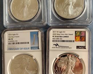 American Silver eagles first release and WW2 privy graded coins