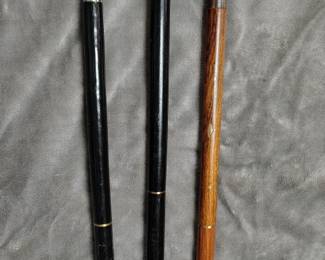 Bronze and silver metal ball canes / walking sticks for gentlemen