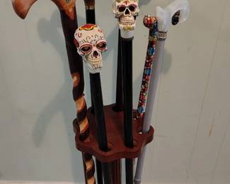 Custom canes carved wood and painted canes