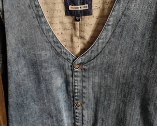 Lots of Bar Blues mens vests (many different styles of similar biker vests)