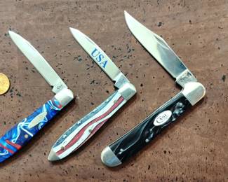 Case collectible knives XX Tony Bos custom teardrop knives
