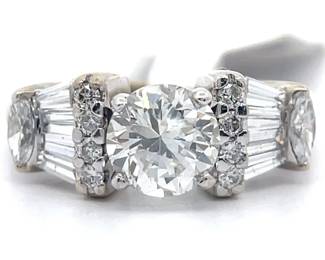 1.76 Carat Natural Diamond Ring in 18K White Gold *LOW RESERVE!*