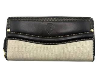 Gucci Canvas and Leather Trim Zippy Wallet