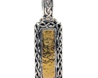 18K Yellow Gold & Sterling Silver Celtic Styled Pendant