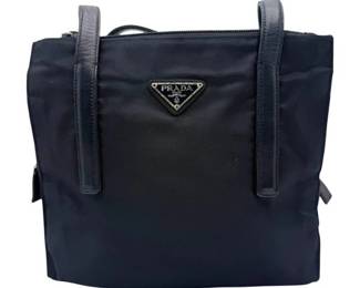 Prada Navy Tessuto Nylon Tote Bag