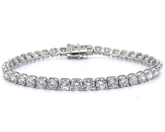 Stunning! Large 10 Carat Diamond Tennis Bracelet