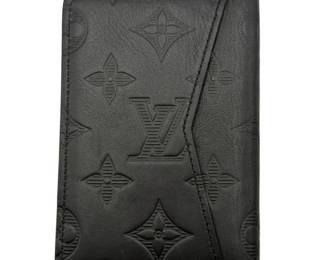 Louis Vuitton Black Monogram Shadow Leather Card Holder Wallet