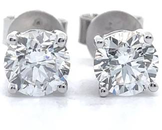 NEW! 1.50 Carat Diamond Round Solitaire Stud Earrings