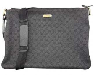 Gucci Black GG Canvas Large Messenger Crossbody Bag