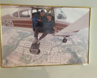 Parachuting from plane photo