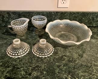 Anchor Hocking opalescent hobnail