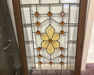 Stained and leaded glass window