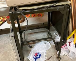 Vintage metal typewriter table