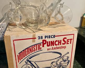Anchor Hocking modernistic punch set