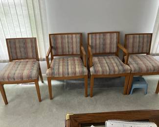 Set of 4 upholstered oak chairs