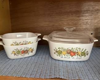 Corning ware casserole dishes "Spice of Life"
