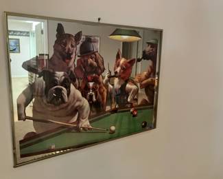 Mirrored dogs playing poker