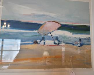 Gregory Kondos signed and numbered Beach Day Print